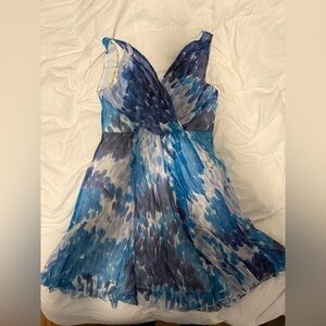 Lucy Paris Blue Asymmetrical V-Neck Sundress